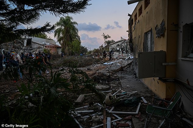 Houses are left in ruins in southern Israel after Hamas militants shot at and killed civilians in homes days earlier near the border with Gaza