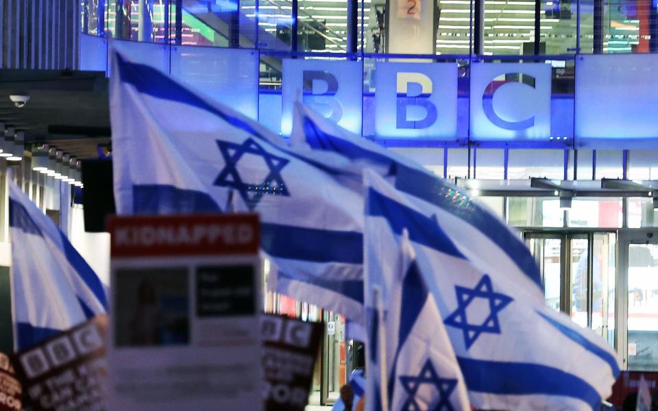 A protest outside the BBC