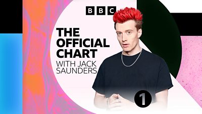 Graphic for The Official Chart with Jack Saunders on BBC Radio 1 featuring an image of Jack against a branded background.