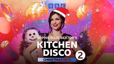 Artwork for Sophie Sophie Ellis-Bextor's Kitchen Disco: Christmas Hits.
/p
pFeatures a picture of Sophie wearing a cartoon Santa hat, stood in front of a range of festive cartoon drawings. 