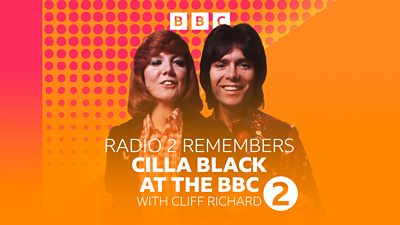 Artwork for Cilla Black at the BBC, featuring pictures of Cilla Black and Cliff Richards on a red and orange background.
/p
pText on the image reads: 