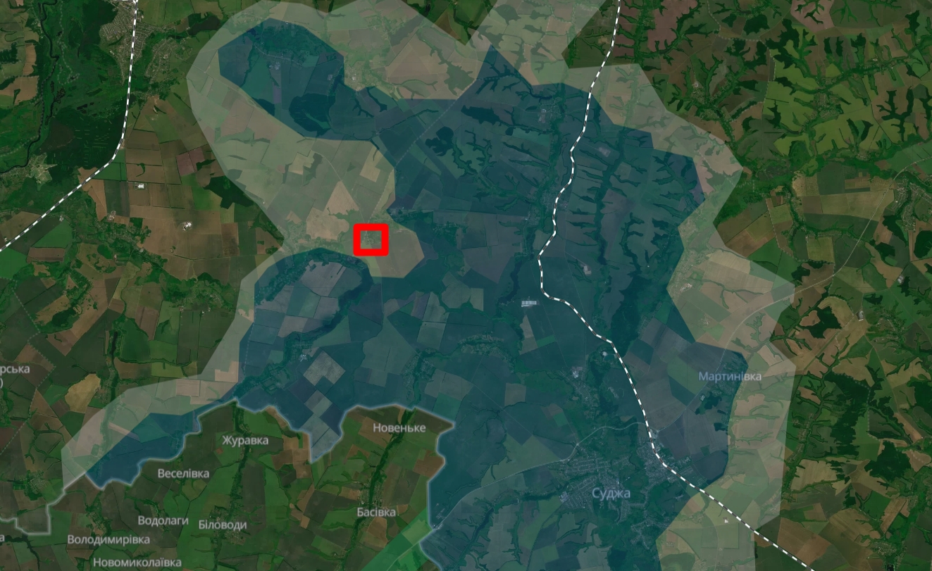 Zelenyi Shlyakh village, Kursk region, on the DeepState map as of October 16, 2024