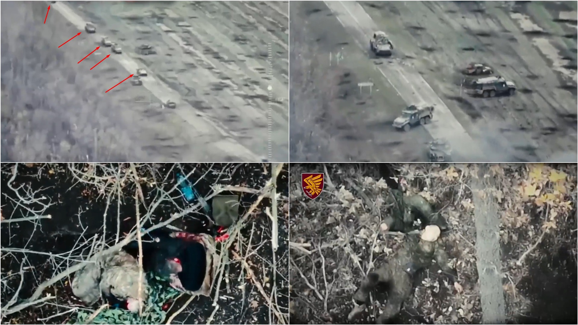 A Russian assault group during a battle with Ukrainian paratroopers in the Kursk region. November 2024, Russia. Footage from the video of the 95th Separate Air Assault Brigade