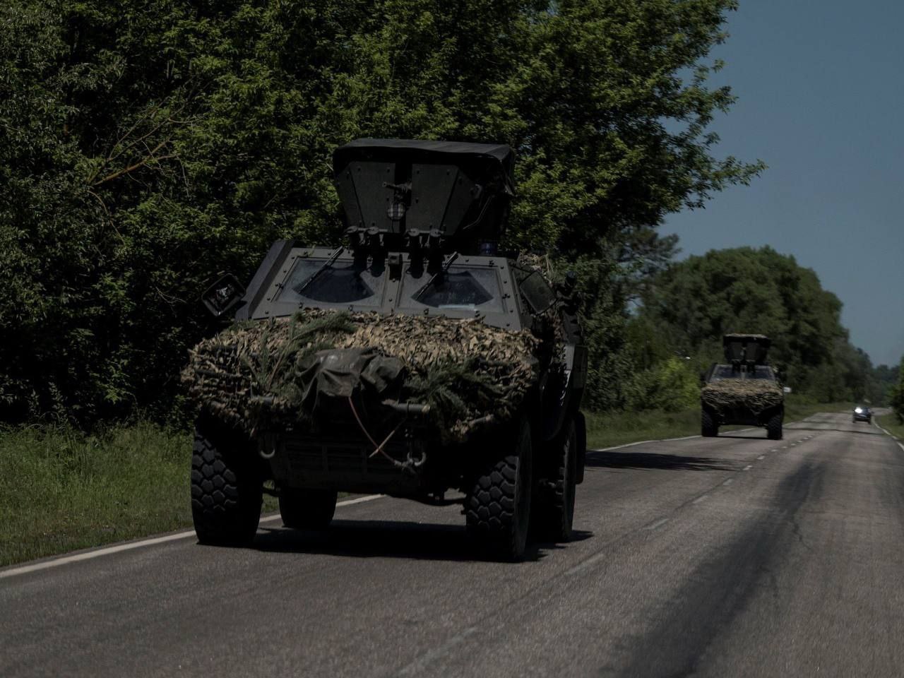 A convoy of Otokar Cobra II armored combat vehicles of the Ukrainian Armed Forces, 2023.