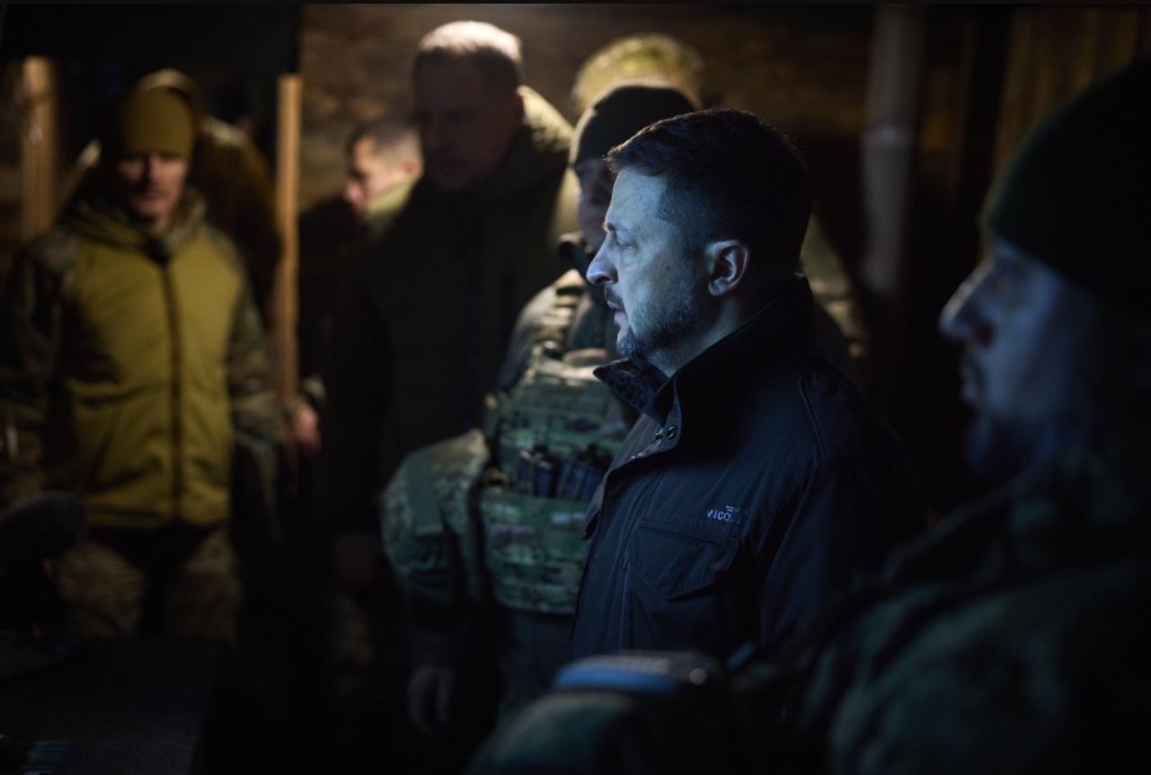 President of Ukraine Volodymyr Zelenskyi with the military. December 2024.
/p
pUkraine. Source: www.president.gov.ua