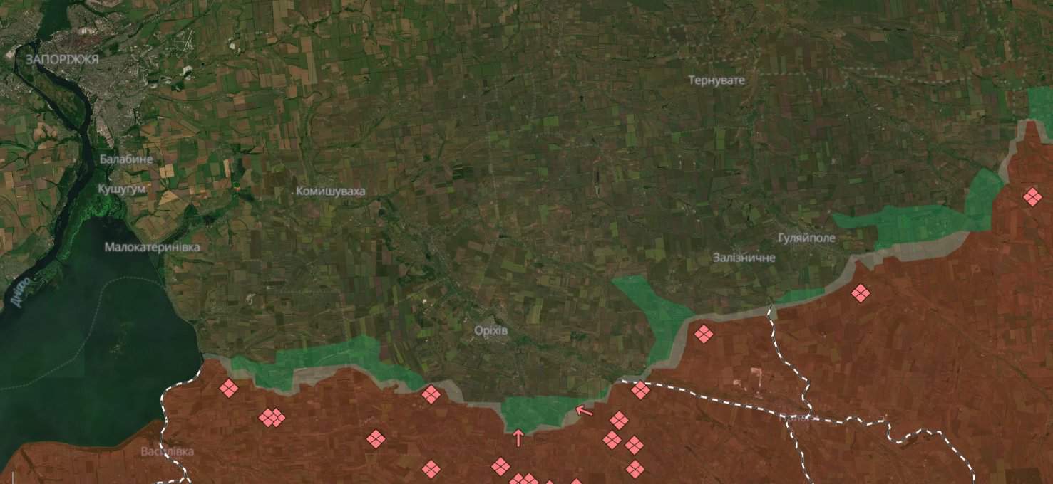 Zaporizhzhia area on the Deepstate map as of December 2, 2024