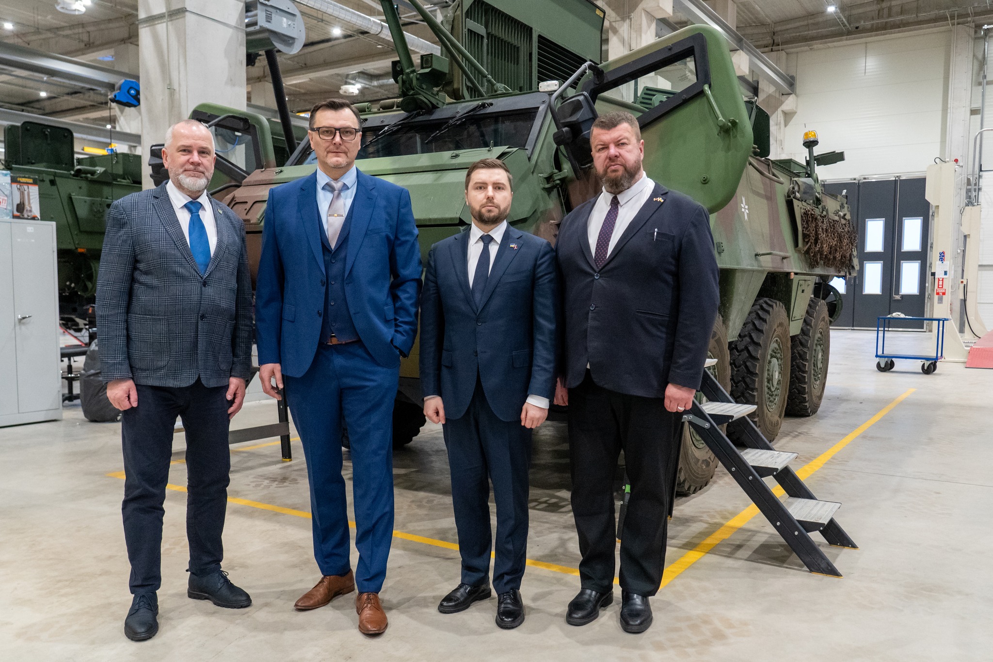 The Ambassador of Ukraine at the production of armored personnel carriers in Latvia. Source: Embassy of Ukraine in Latvia