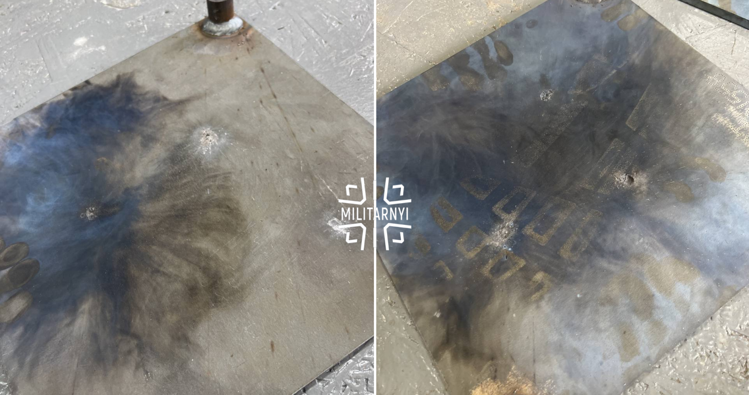 Residual damage to a fragment of the steel hull after penetration of an aluminum plate by small arms, including 7.62x54 caliber.
/p
pPhoto credits: Inguar