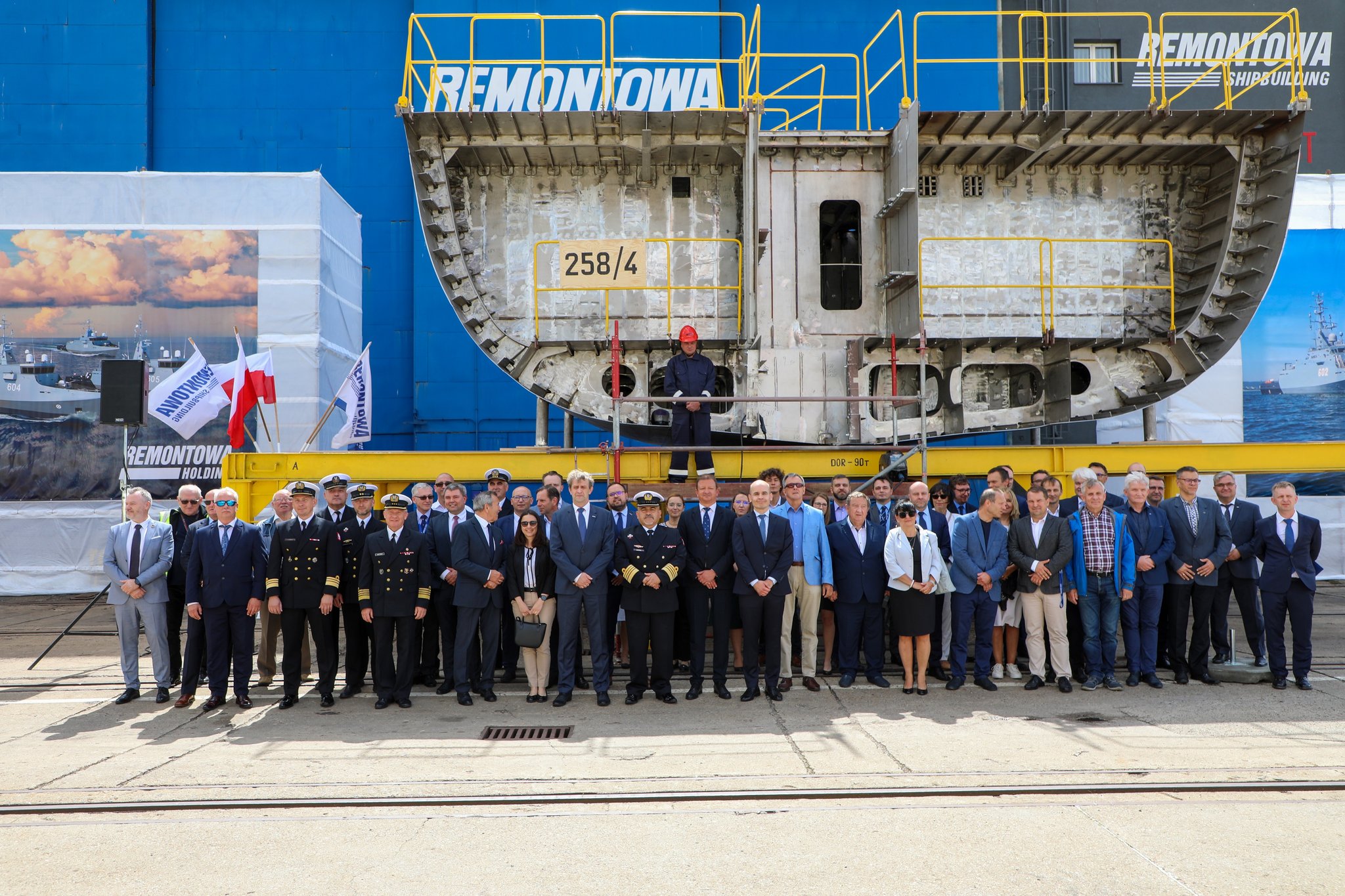 Launching ceremony of the ORP Jaskolka minesweeper. Photo by the Polish Navy