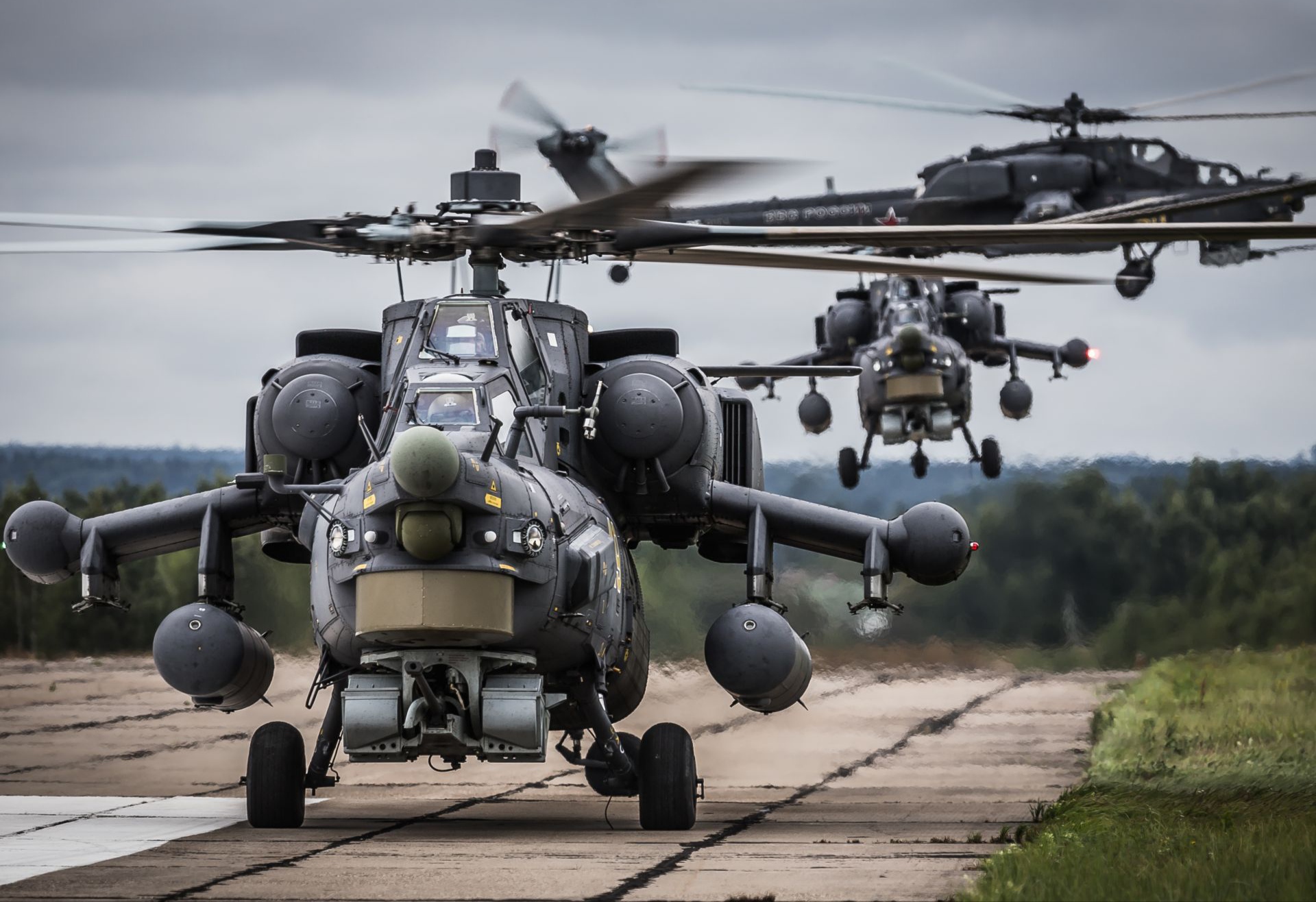 Russian Mi-28N attack helicopters. Photo credits: Rostec