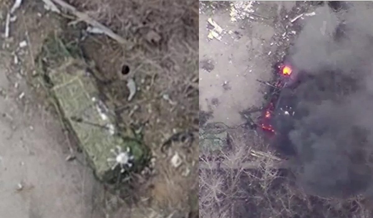 EW Zhitel detected and destroyed by Phoenix Company's bomber drone. Screenshot from Phoenix video
