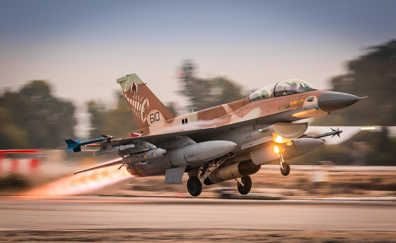 An F-16I Sufa fighter jet from the 105th Squadron of the Israeli Air Force takes off from Ramad David Air Base. Photo credits: IAF